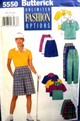 5550 EZ SPORTY BOWLING/GOLF SS TOP,SKORT,BOTTOMS PATTERN 20-24